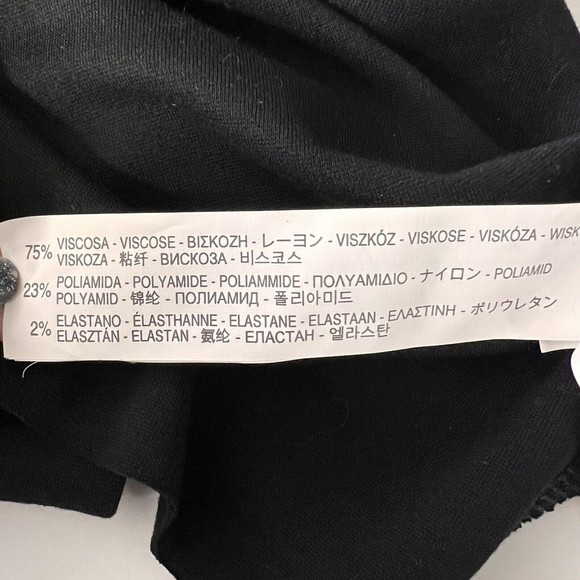 Zara Top Womens Small Black Boat Neck Rhinestone Grommet Long Sleeve Pullover - Picture 12 of 12